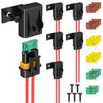 DaierTek Inline Fuse Holder 12 AWG Waterproof ATC/ATO Blade Fuse Holder with 20 Amp 30 Amp 40 Amp Inline Fuse Heavy Duty in Line Fuse Holder 12V for Marine Automotive Vehicle -6Pcs