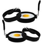 Egg Rings for Frying Eggs Pack of 4 Egg Ring Large 3.5 - Non-Stick Pancake Mold Maker & Egg Mold for Breakfast Sandwiches.