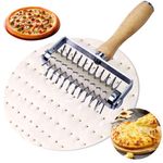 Stainless Steel Pizza Docker, Pizza Dough Docker with Wooden Handle, Pizza Roller with Spikes, Roller Docker, Pizza Hole Puncher, Dough perforator, Pastry, Cookie, Bread, Crust, Baking Dough Piercer