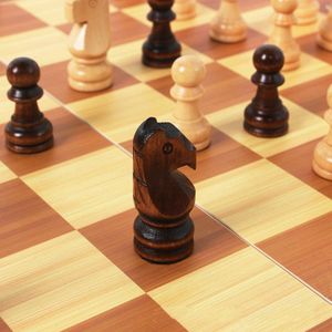 Jsdoin 3-in-1 Wooden Chess Set – Chess, Checkers, Backgammon