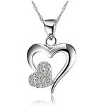 Stockton 925 Sterling Silver Love Heart Diamond Crystal Pedant Necklace for Women