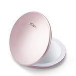 Fancii LED Travel Makeup Mirror, Rechargeable with 10x/1x Magnifying & 3 Light Settings - Compact, Portable, Large 123mm Wide Lighted Hand Mirror for Handbag and Purses