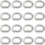 eMagTech 60PCS M8 Spring Washers Stainless Steel Split Ring Helix Lock Washer Single Coil Square Section Shim Gasket Ring for General Purpose Engineering