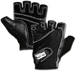 RIMSports Weight Lifting Gloves for Gym - Premium Workout Gloves Lifting Weights Washable Gym Gloves Leather Palm Padded Thumb Protected Against Calluses Blister Cycling Rowing Training Gloves