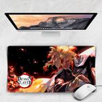 Replix Long Anime Mouse Pad - (11 x 23 inch) Computer Anime Printed Big Mousepad with Anti-Slip Rubber Base & Smooth Mouse Control for Laptop, MacBook Pro, Gaming (Demon Slayer (Rengoku))