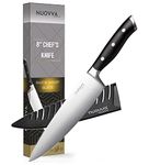 nuovva Kitchen Chef Knife – Sharp Kitchen Knife with Sheath – 8 inch Professional Cooks Knives – German High Carbon Stainless Steel Blade – Premium Cooking Knife