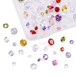 Cheriswelry 80pcs Cubic Zirconia Stone Cabochons Faceted Rhinestone Clear Crystal Diamond for Jewellery Making