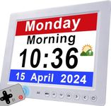 Véfaîî 2024 New, Dementia Clock 2.0 with Custom Alarms and Calendar Reminders, Day Clock with Extra Large Display Helps with Memory Loss, Alzheimer's, 8 Inch with Remote Control