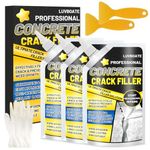 Concrete Crack Filler, 2.1kg High Elasticity Self Leveling Cement Crack Filler, Slab Concrete Waterproof Repair Sealant for Driveway, Walkway, Patio, Joint, Indoor and Outdoor - Grey