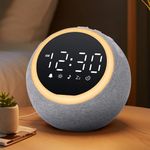 Mee 2ou Smart Digital Alarm Clock with White Noise, 25 Sounds, Night Light, Snooze, Sleep Timer, Adjustable Volume & Brightness – Mains Powered Bedside Alarm Clock for Kids, Girls, Adults, Bedroom Use