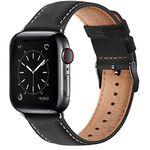 WFEAGL Leather Strap Compatible Apple Watch Straps 44mm 45mm 49mm 46mm 42mm 40mm 41mm 38mm,Genuine Leather Replacement Strap for Men Women for iWatch Series 10 9 8 7 6 5 4 3 2 1,SE,iWatch Ultra,Black