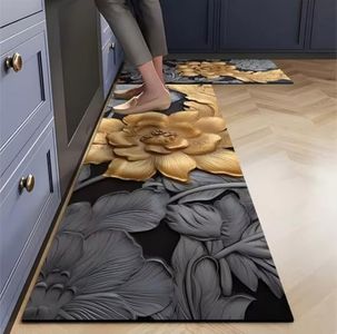 Deoxys 2 Piece Kitchen Mats Set Anti Fatigue Non Skid Kitchen Rugs and Long Runner Sets Waterproof Cushioned Comfort Standing Mats Floor Mat for Kitchen, Dining Room
