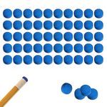 13mm Pool Cue Tips, 50 Pack Blue Leather Snooker Cue Tips, Replacement Tips Pool Stick Tips Billiard Snooker Tip Pool Billiard Cue Tips with Storage Box for Pool Cues and Snooker