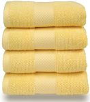 MAURA Premium Hand Towels 100% Cotton 16x30 Oversized Ultra Absorbent Quick Dry Soft Towels for Bathroom Extra Large Hand Towels, Yellow