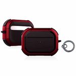 CQQNIU 1 Piece Trendy Silicone Earphone Case, Shockproof Compatible with Airpods pro for Men Women (Red)