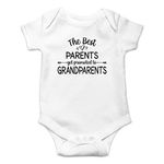 Witty Fashions The Best Parents Get Promoted to Grandparents - Funny Announcement - Infant Baby Bodysuit (White, 3 Months)