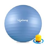 Lifelong 65cm Gym Ball w/Foot Pump | Anti‑Burst Swiss Ball for Exercise & Labor Support | Yoga/Birthing Ball for Pregnancy, Physiotherapy, Strength | Home Workout, Yoga, Pilates, Maternity Equipment
