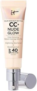 IT Cosmetics CC+ Nude Glow Lightweight Foundation + Glow Serum with SPF 40 - With Niacinamide, Hyaluronic Acid & Green Tea Extract - Fair Ivory - 1.08 fl oz