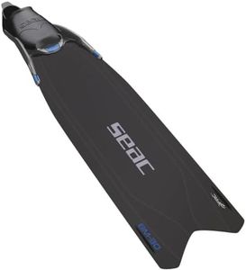 SEAC BM-30, Long fins with Interchangeable Blades for Freediving & Spearfishing, Made in Italy, Black/Blue, 9.5-10