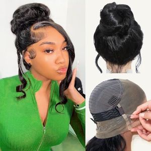 Beluck Hidden Strap Drawstring 360 Lace Front Wigs Human Hair Pre Plucked 180 Density Body Wave Frontal 360 Wig Human Hair Full Lace Glueless HD Lace Front Wigs 22 Inch