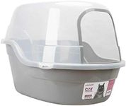 Petphabet Jumbo Hooded Cat Litter Box, Extra Large Gray