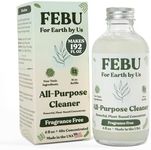 FEBU All Purpose Cleaner, Fragrance Free, 4oz | Powerful Natural Cleaner Concentrate With Essential Oils | Makes 192 Fl Oz of Multipurpose Spray | Plant-Based, Human Safe Ingredients | Plastic Free