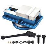 findmall 5 Inch Accuracy Mill Vise 360 Swivel Base Heavy Duty Milling Vise Fit for Milling Shaping and Drilling Machines