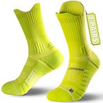 Rahhint Coolmax 3 Pack Compression Running Socks Crew Hiking Socks Anti-Blister Moisture Wicking, Socks for Men & Women