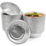 MATANA - 100 5" Round Reusable Baking Foil Tray Pie Dish Tray Containers for Small Tarts and Cakes - 13cm/320ml