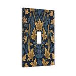 Xuejiaku Decorative Light Switch Cover Plate Rustic William Morris Navy Blue Golden Plants Leaf 1 Gang Wall Plate Cover Single Toggle Switch Plate Covers Jumbo Electrical Switchplate Receptacle