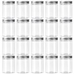 AKOLAFE 20 Pack 250ML Plastic Jars with Lids 8oz Kitchen Storage Jars Clear Plastic Jars Leak Proof Plastic Storage Jars Slime Containers for Kitchen, Spice, Cosmetic, DIY Crafts