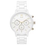 MVMT Nova Ceramic Qtz Multifunction White Round Dial Women's Watch|White Ceramic Material|White Color Band - 28000120-D