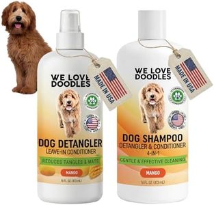 Dog Shampoo and Conditioner & Detangler - Best Goldendoodles, Poodles & Doodle Shampoo for Smelly Dogs, Sensitive Skin Puppy Shampoo, Goldendoodle Must Haves (Shampoo & Detangler (Mango))