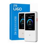ZTE U60 5G Mobile WiFi Hotspot, Portable MiFi Router with SIM Slot, Unlocked 5G Internet, WiFi 7, Touchscreen, Long Battery Life, Travel & Caravan Wi-Fi, Connect up to 64 Devices