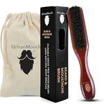 UrbanMooch Premium 100% Boar Bristle Beard Brush | Travel Friendly | Sturdy Wood Handle | Straightens And Promotes Beard Growth, Works With Beard Oils & Balms, For Healthy & Stylish Beard