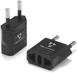 United States to Morocco Travel Power Adapter to Connect North American Electrical Plugs to Moroccan Outlets for Cell Phones, Tablets, e-Book Readers, and More (2-Pack, Black)