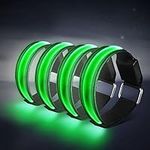 Tabiger LED Armbands, 4-Pack Glow Bracelet Safety Light-Up Sports Wristband Ankle Reflective Strips with LED Flashing Running Lights for Runners, Jogging, Dog Walking at Night (Green)