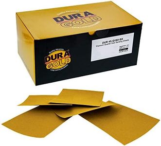 Dura-Gold Premium 1/4 Sheet Gold Sandpaper Sheets, 180 Grit (Box of 400) - Wood Furniture Woodworking, Automotive Paint - 4.5" x 5.5" Size Sheet for Palm Finishing Sanders, Clip-On, Hand Sanding Block