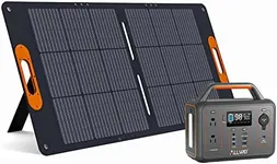 ALLWEI Solar Generator 300W with 100W Solar Panel, 280Wh Portable Power Station with 110V AC Outlet USB-C Port, Solar Powered Generator Backup Lithium Battery for Outdoor Camping CPAP Home Emergency