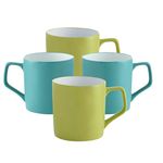 Clay Craft Fine Ceramic Solid Teal And Green Coffee/Tea Mug Set Of 4 - Perfect For Your Modern Kitchen And For Gifting Purpose, 180 ML