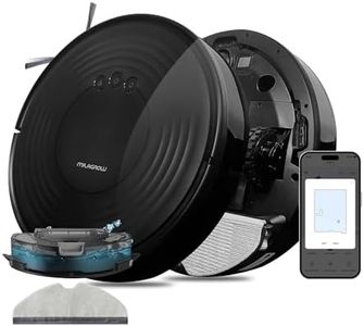 MILAGROW BlackCat23 Nano,2-in-1 Robotic Vacuum Cleaner with Mopping,2200 Pa Strong Suction,2600 mAh Battery Covers from 1600 Till Upto 2000 Sq. Ft. Area,App Enabled,Ideal for All Hard Floors & Carpets