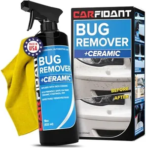 Bug and Tar Remover for Cars Exterior with Ceramic Coating - Easily and Safely Clean Bug Splatter, Bird Poop from Paint, Plastic, Rubber, Metal, Chrome, Glass - Pre Wash for Car Detailing