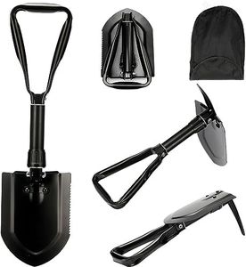 Folding Survival Shovel 58cm, high-Carbon Steel Entrenching Tool, Folding Camping Shovel, Heavy Duty, for Garden, Hunting, Hiking, Fishing, Car Emergency, Gifts for Men