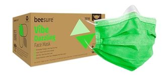 BeeSure Vibe Face Masks, Dazzling Green (Pack of 50)