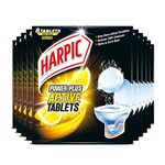 Harpic Powerplus Active Tablets, Citrus Fresh, Pack 10 x 8 Tablets, Deep Clean Without Scrubbing, Removes 100% Limescale, Toilet Cleaner