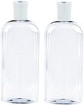 JNDUBZ Plastic Squeeze Bottle with Flip Cap 8 Oz - Refillable Portable, Travel Size, Leak Proof and Reusable for Household Use, Shampoo, Conditioner, Cleaning Solutions (2 Pack, 473 ml)