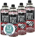 12 x 8oz. Butane Fuel Canister, Butane Fuel Refill for Kitchen Torch, Portable Gas Stove, Butane Camp Stove, Ideal for Picnic, Outdoor Cooking & Grilling, Camping Essentials by Chef Master 90340