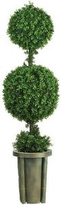 Nearly Natural 5221 Double Ball Leucadendron Topiary with Decorative Vase, 5-Feet, Green