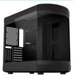 iONZ KZ-T22 Full ATX PC Gaming Case with Curved Panoramic Tempered Glass Dual Chamber, Front I/O USB Type-C | Black