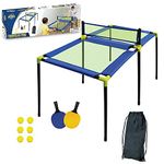 Anywhere Sports - Portable Trampoline Ping Pong Table Tennis Game for Indoor or Outdoor Use, Includes Two Paddles, Six Balls, Storage Bag, and Complete Table for Kids